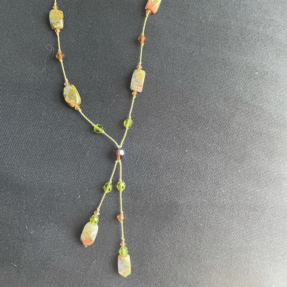 Beaded necklace center drop